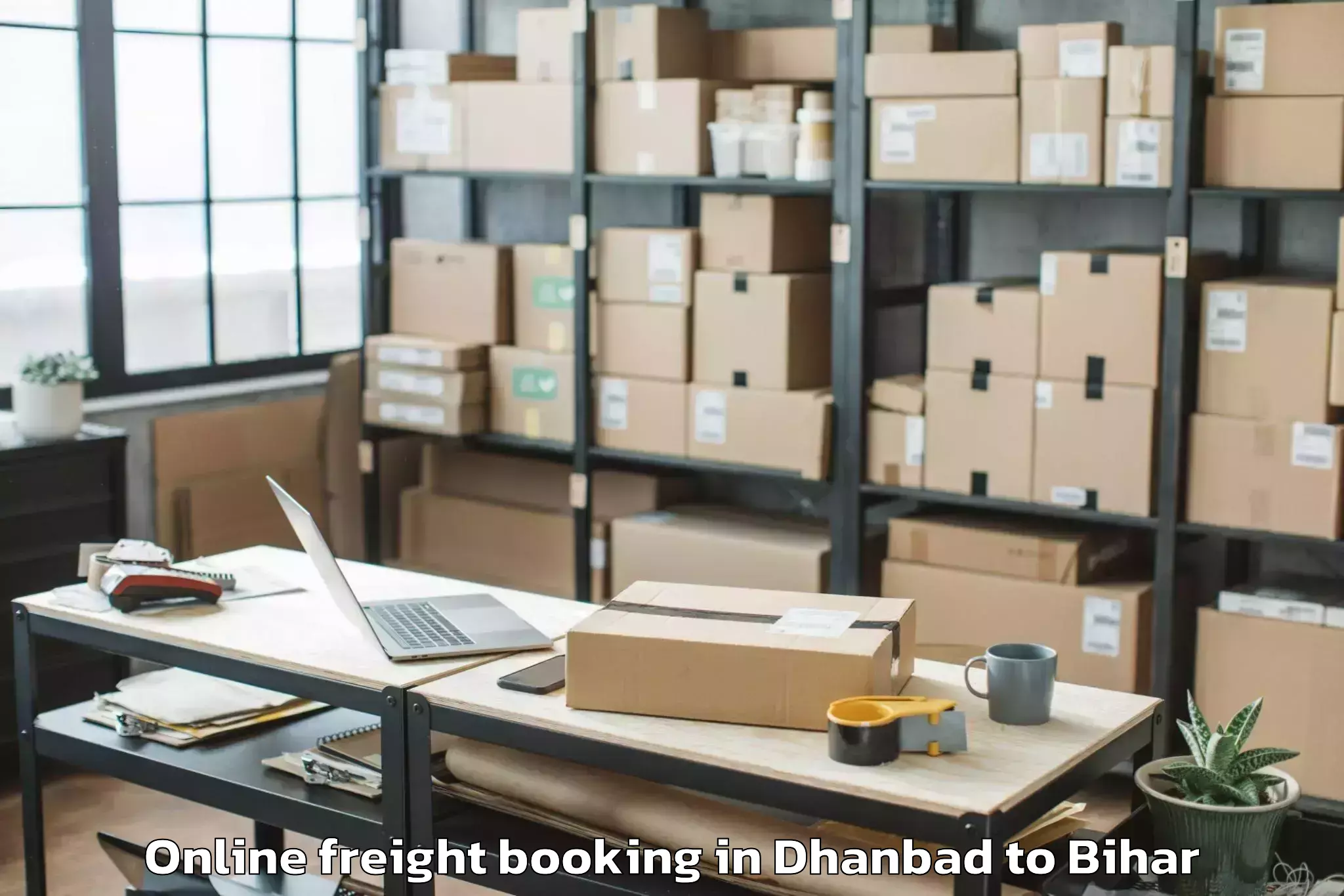 Reliable Dhanbad to Lauria Nandangarh Online Freight Booking